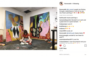 Florence Hutchings one of the best artists on Instagram in her studio