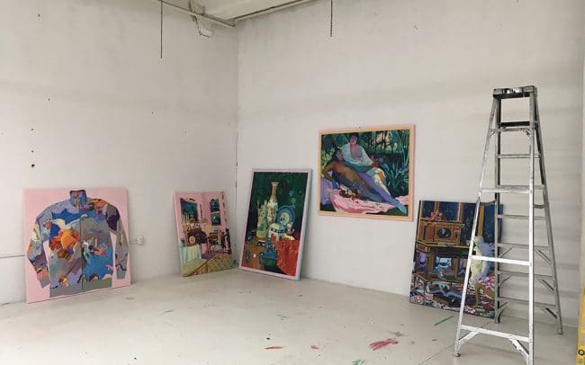 Photograph of Canadian artist Andy Dixons studio in downtown Los Angeles