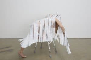 Image of a performance by artist Rosie Gibbens