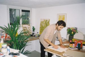 A portrait of german artist B D Graft in his Amsterdam studio