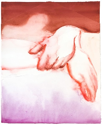 Harriet Gillett Delphian Gallery Watercolour painting of hands